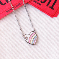 Pastel Vintage Heart Necklace Gallery Thumbnail