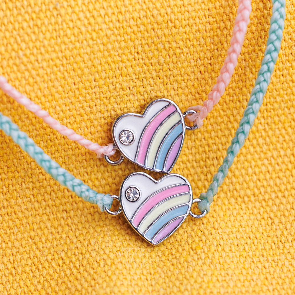 Pastel Vintage Heart Charm Bracelet 5