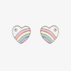 Pastel Vintage Heart Stud Earrings