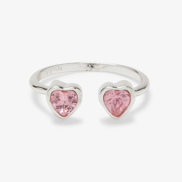 Twin Hearts Gemstone Ring