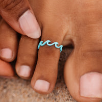 Enamel Delicate Wave Toe Ring Gallery Thumbnail