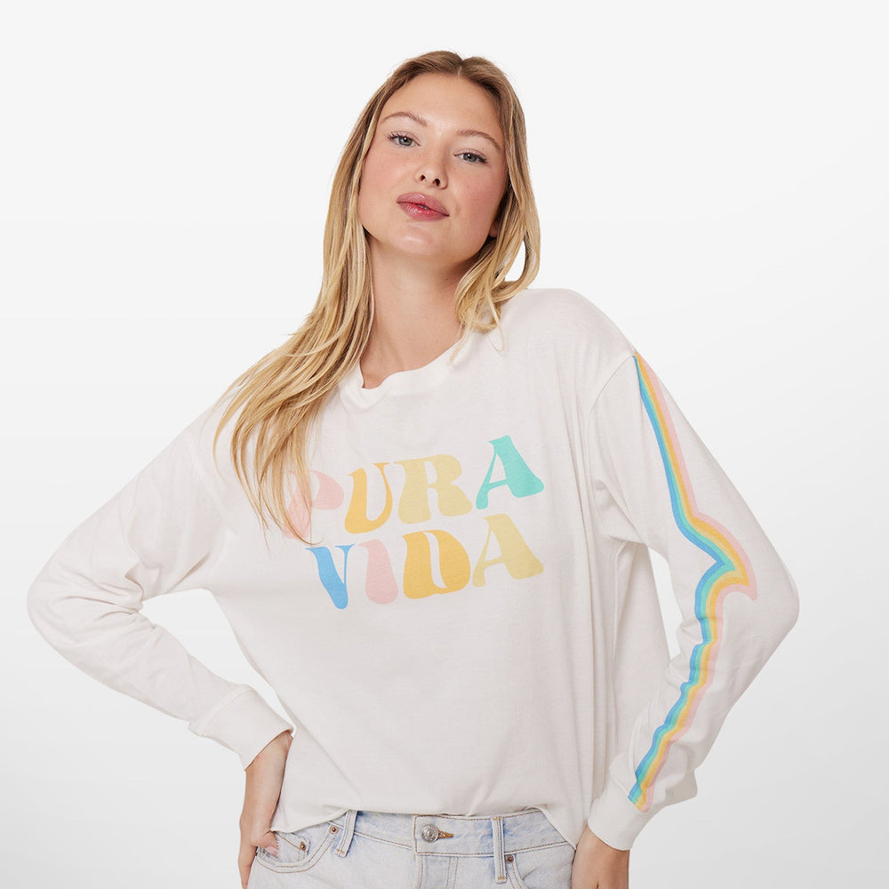 Rainbow Wave Long Sleeve Boxy Tee 5