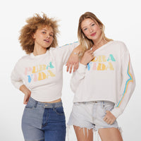 Rainbow Wave Long Sleeve Boxy Tee Gallery Thumbnail