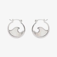 Mother of Pearl Mini Wave Hoop Earrings