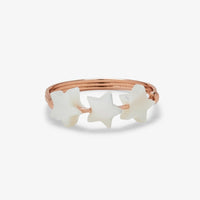 Pearlized 3 Star Ring