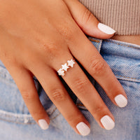 Pearlized 3 Star Ring Gallery Thumbnail