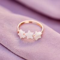 Pearlized 3 Star Ring Gallery Thumbnail