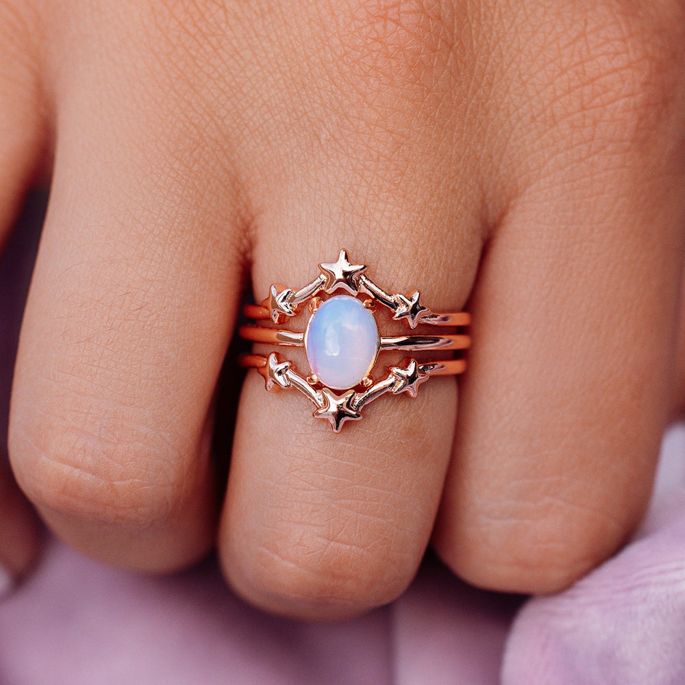 Moonstone Stars Ring Stack 2