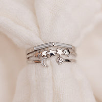 Crescent Stars Ring Stack Gallery Thumbnail