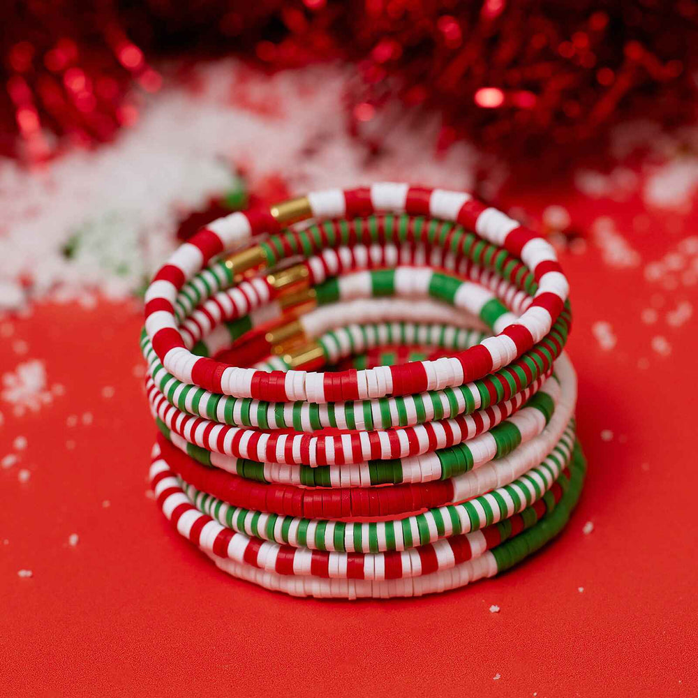 Vacation Vibes Deck the Halls Stretch Bracelet Set of 8 2