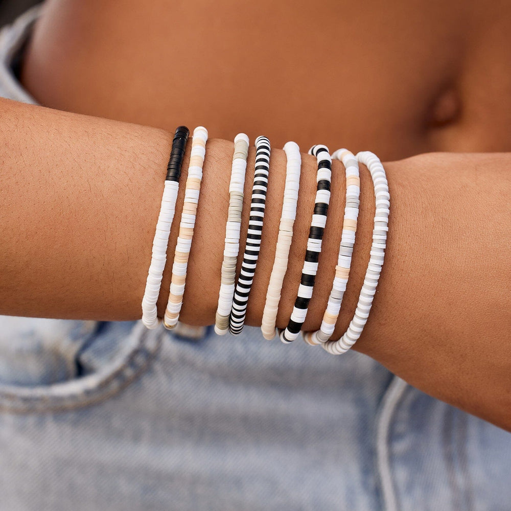 Vacation Vibes Neutral Stretch Bracelet Set of 8 3