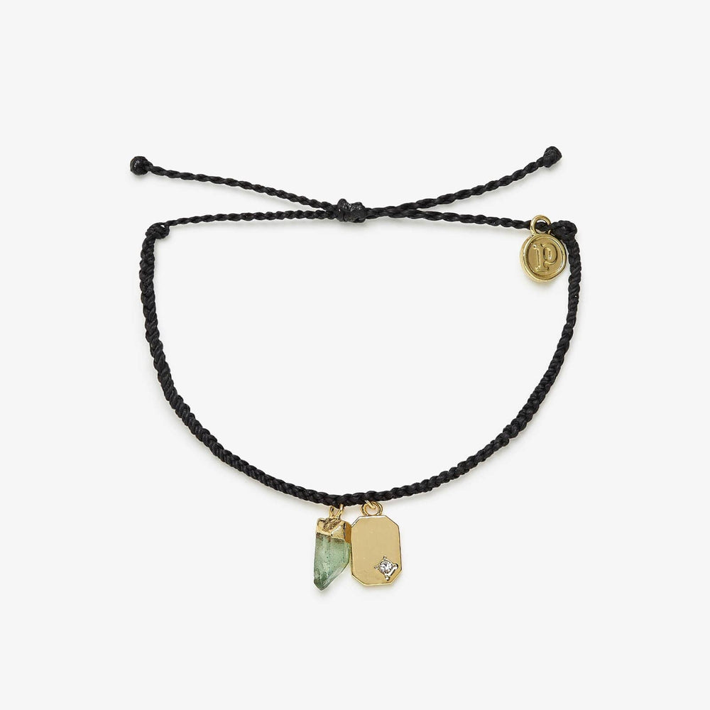 Raw Emerald Gold Charm Bracelet 1