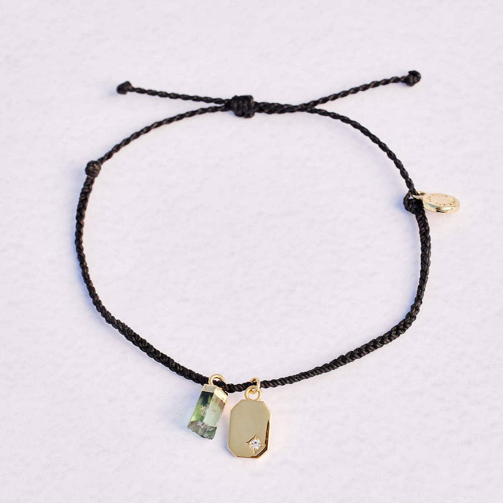 Raw Emerald Gold Charm Bracelet 4