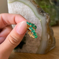 Raw Emerald Hoop Earrings Gallery Thumbnail