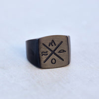 Men's Compass Signet Ring Gallery Thumbnail