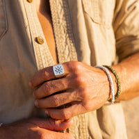 Men's Compass Signet Ring Gallery Thumbnail