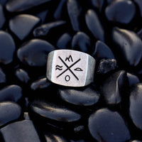 Men's Compass Signet Ring Gallery Thumbnail