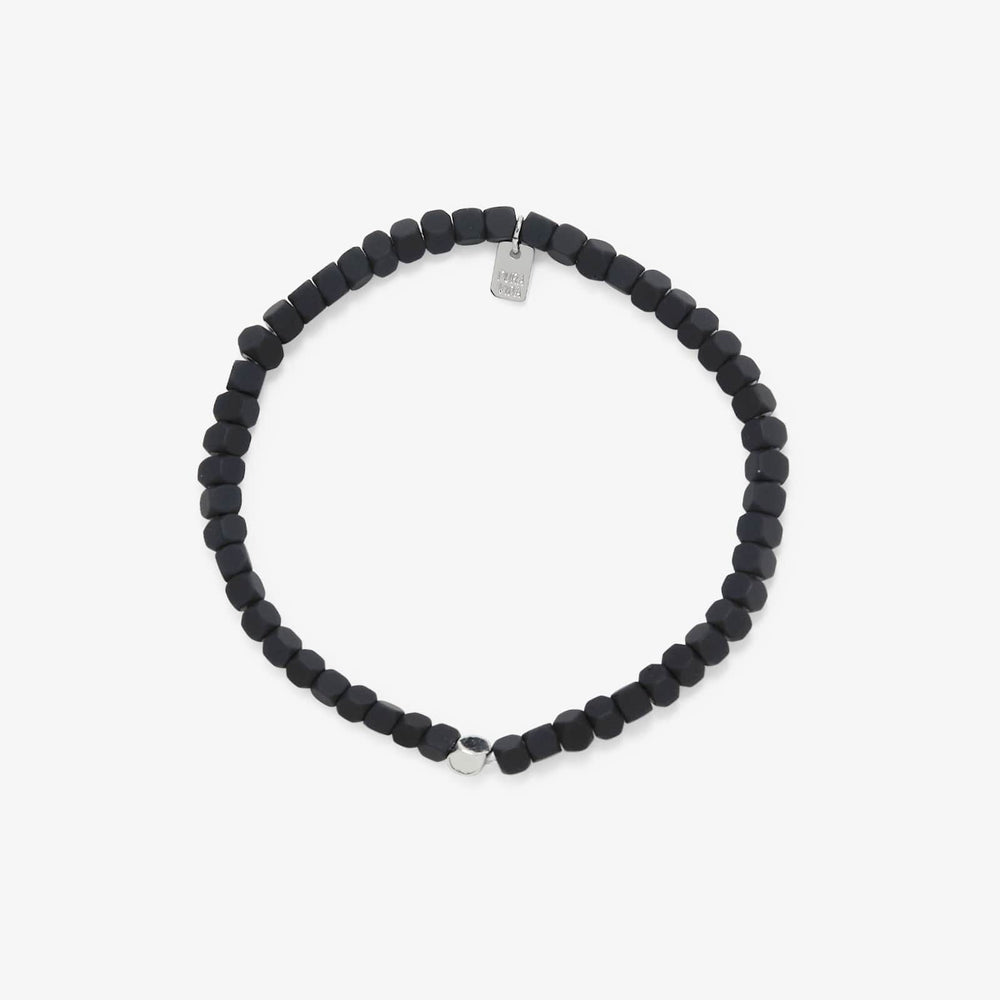 Men's Coated Hematite Stretch Bracelet 2