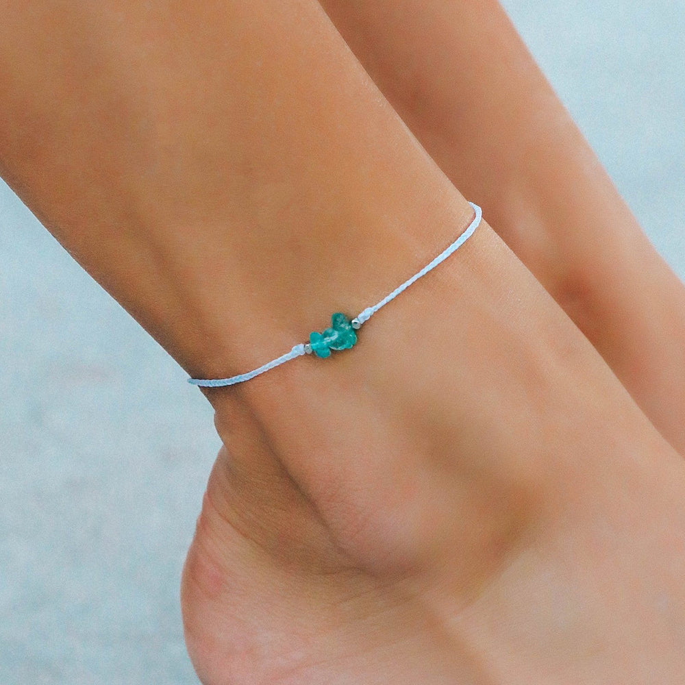 Fluorite Raw Stone Anklet 2