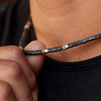 Men's Faceted Pyrite Bead Necklace Gallery Thumbnail