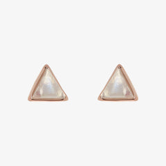 Gemstone Triangle Stud Earrings