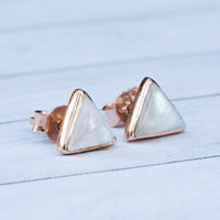 Gemstone Triangle Stud Earrings Gallery Thumbnail