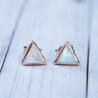 Gemstone Triangle Stud Earrings Gallery Thumbnail