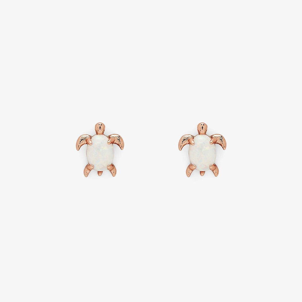 Rose Gold Opal Sea Turtle Earring 1