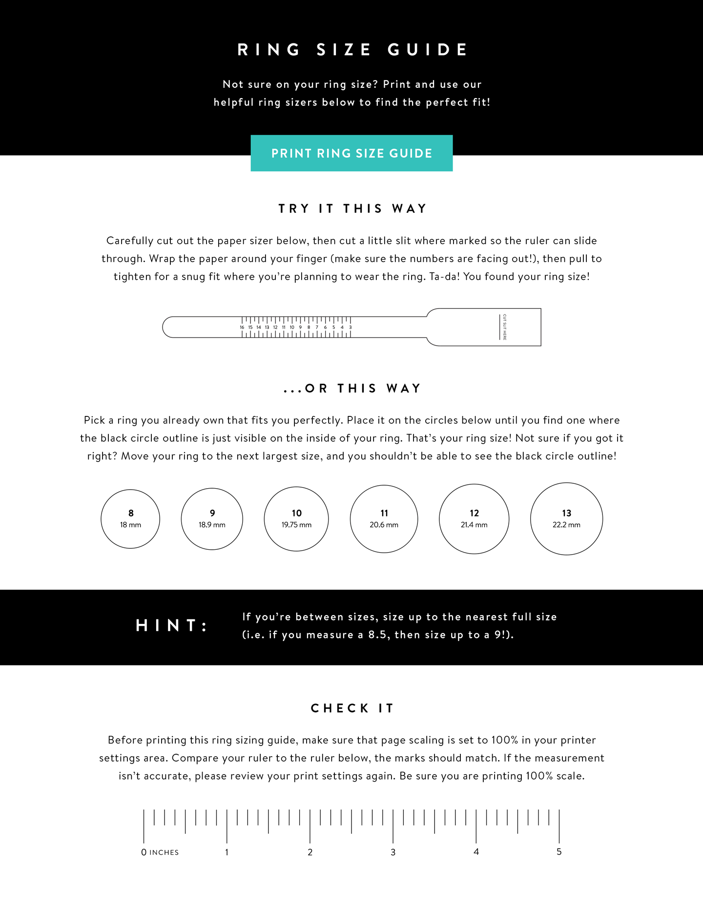 Ring Size Guide